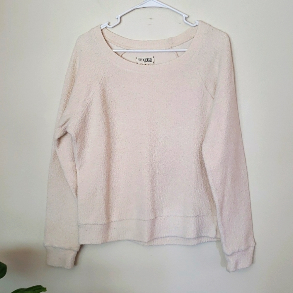 Textile Elizabeth and James terrycloth feel loose crew neck pullover sweatshirt
